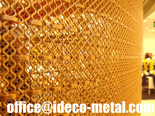 الصين الخيوط المنسوجة المرنة العمارة الشبكة الزخرفية لشاشة واجهة في أسلاك النحاس / النحاس المزود