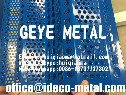 الصين 3 قمم سياج الغبار الرياح، الحاجز الهوائي الفولاذي لسيطرة الغبار في مناجم الفحم، الحاجز الهوائي المثقوب المزود