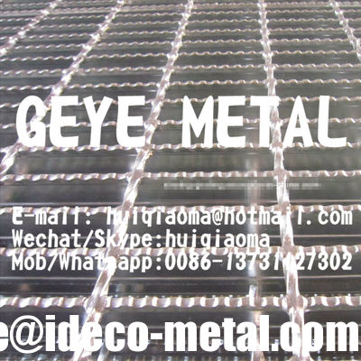 الصين شبكات فولاذية مسننة على شكل I، شبكات معدنية ملحومة مضادة للانزلاق للممرات، شبكات أمان الطرق المزود