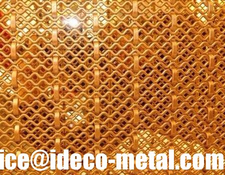 الخيوط المنسوجة المرنة العمارة الشبكة الزخرفية لشاشة واجهة في أسلاك النحاس / النحاس المزود