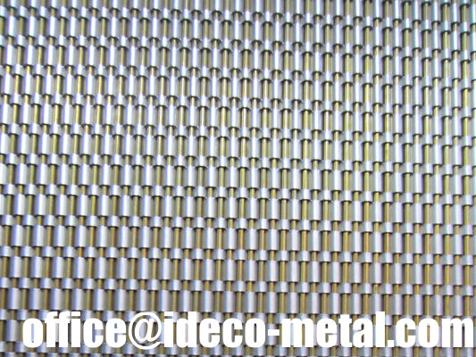 8126T شبك كسوة المصاعد الزخرفي، ستارة معدنية نحاسية منسوجة لجدران المصاعد المزود