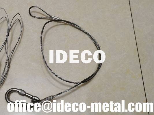 سلك الاحتفاظ الثانوي، سلك الاحتفاظ بالأربطة مع خطافات زنبركية/مشبك، كابلات من الفولاذ المقاوم للصدأ وحلقات تسلق المزود