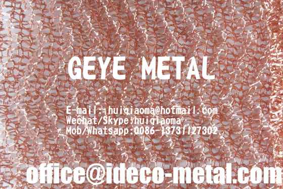 حشو شبكي نحاسي مموج لعمود التقطير، فلتر شبكي نحاسي، حشوات منسوجة من أسلاك محبوكة المزود